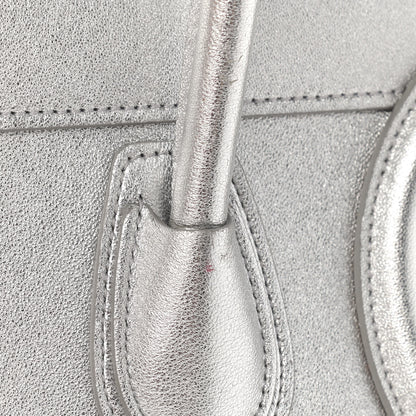 Celine Laminated Lambskin Micro Luggage Silver 17 of 19