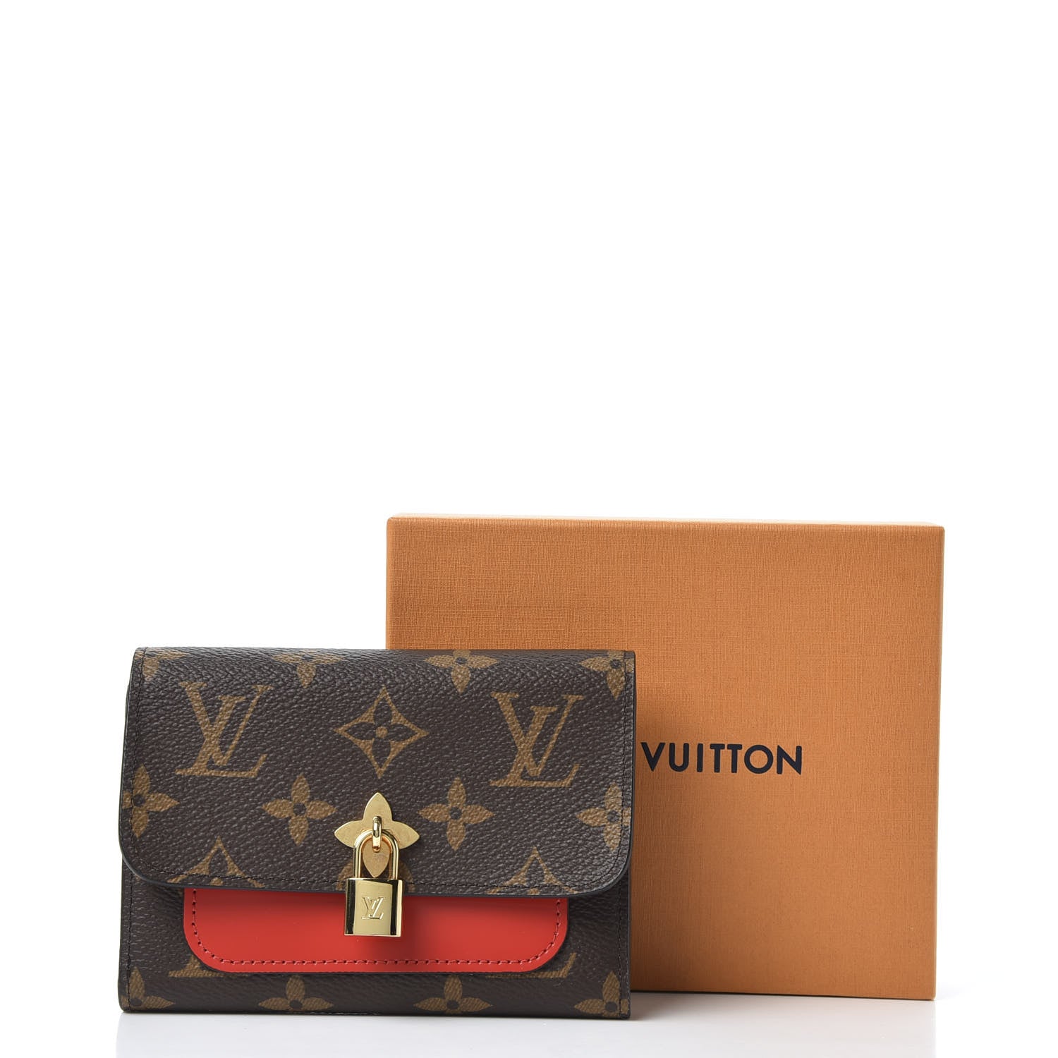 Louis Vuitton Monogram Flower Lock Compact Wallet Coquelicot 8 of 8