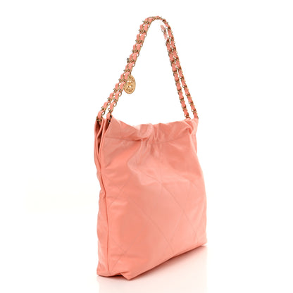 Chanel Shiny Calfskin Quilted Small Chanel 22 Coral Pink 4 of 11
