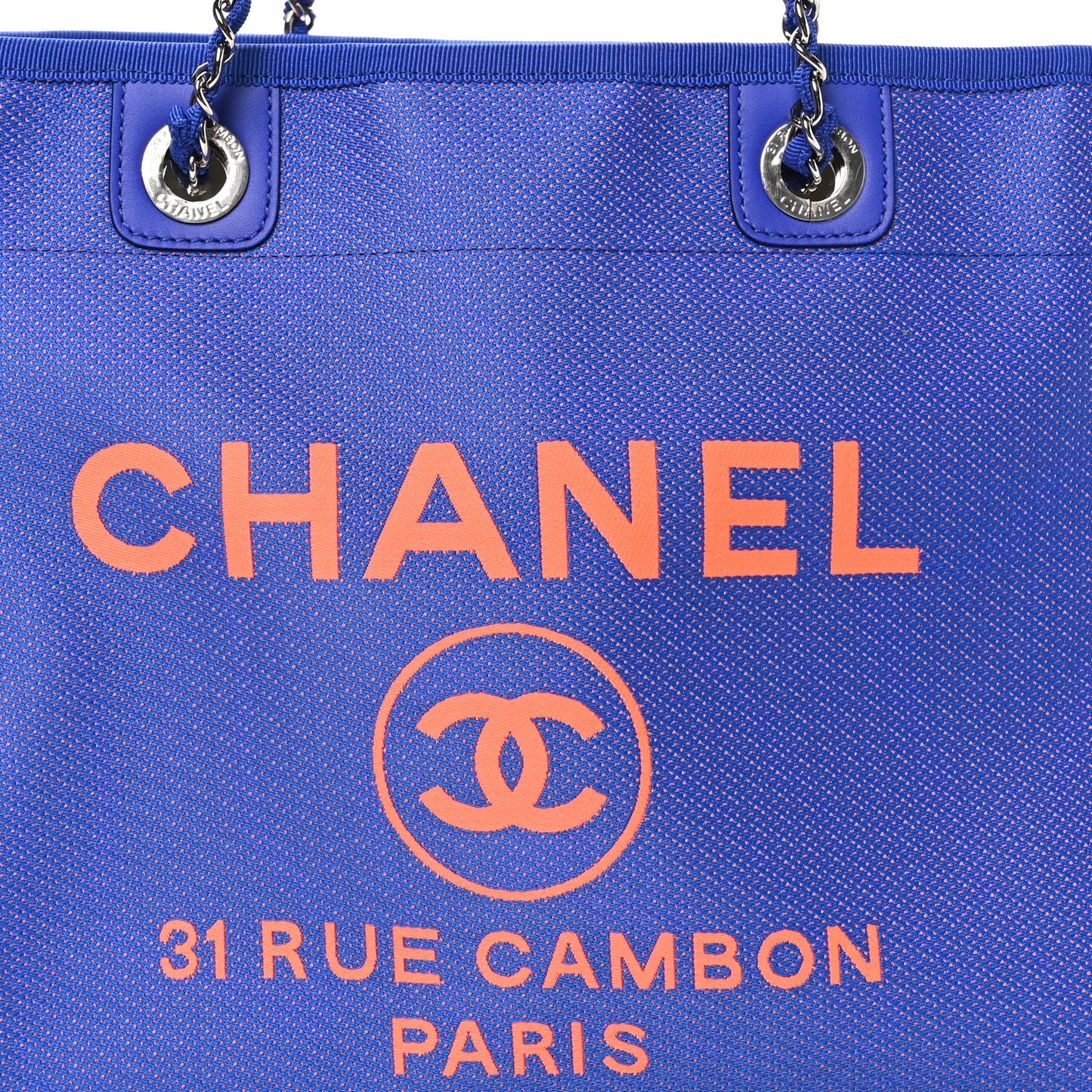 Mixed Fibers Small Deauville Tote Blue Orange
