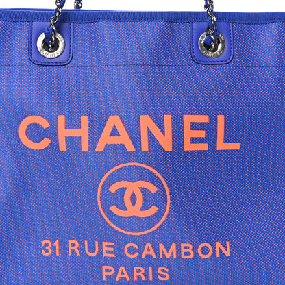 Chanel Mixed Fibers Small Deauville Tote Blue Orange 8 of 10