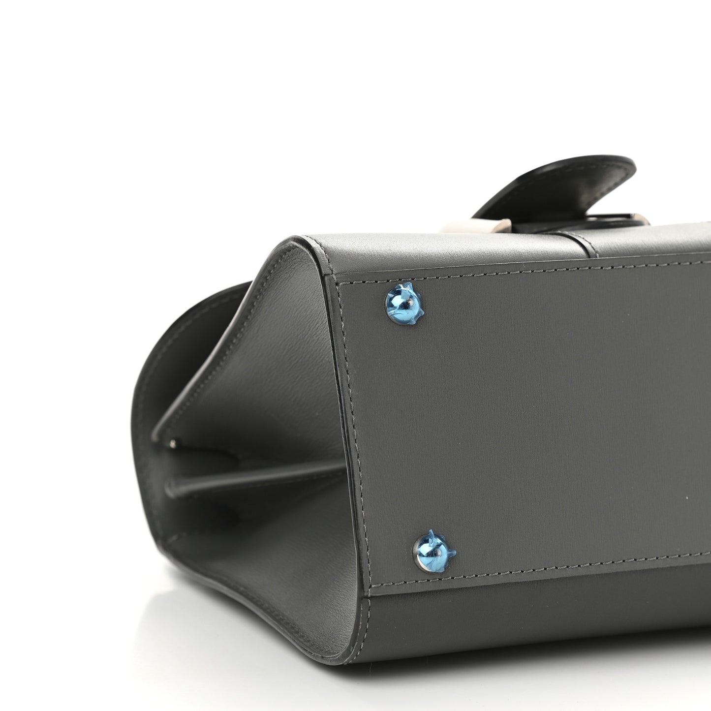 Box Calfskin Mini Brillant Satchel Dark Grey
