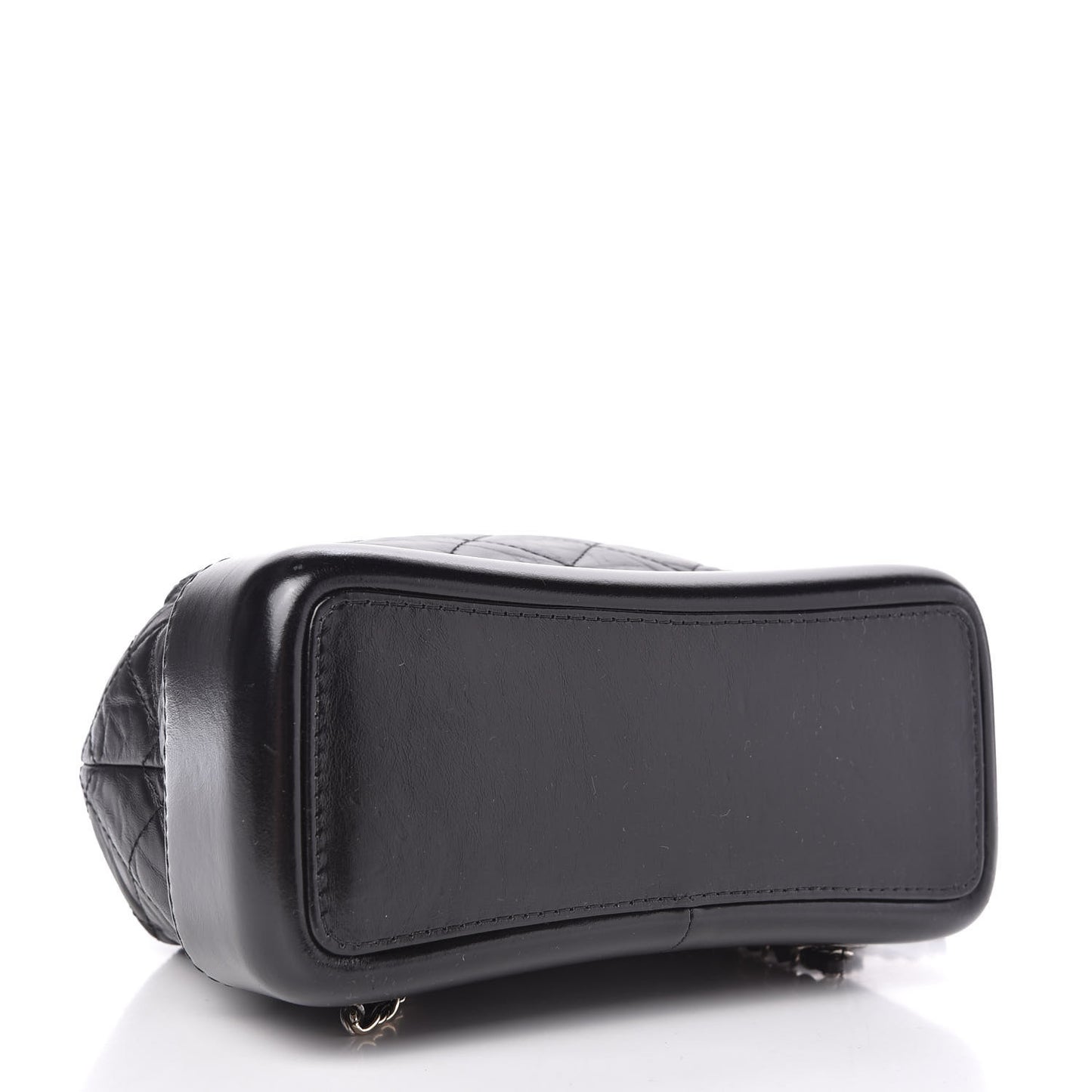 Aged Calfskin Quilted Small Gabrielle Backpack Black