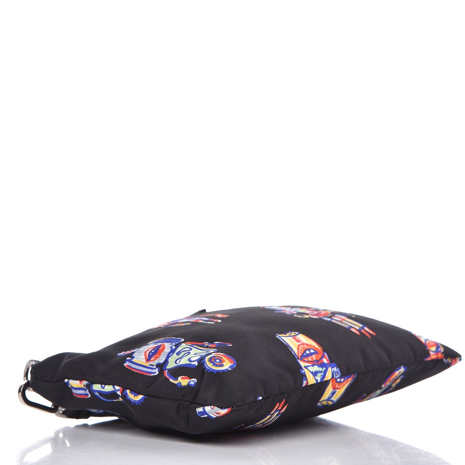 Prada Tessuto Nylon Robot Wristlet Pouch Black 4 of 8