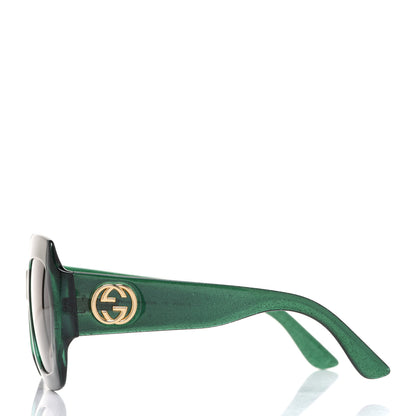 Gucci Glitter Acetate Square Frame Sunglasses GG0053S Green 3 of 9