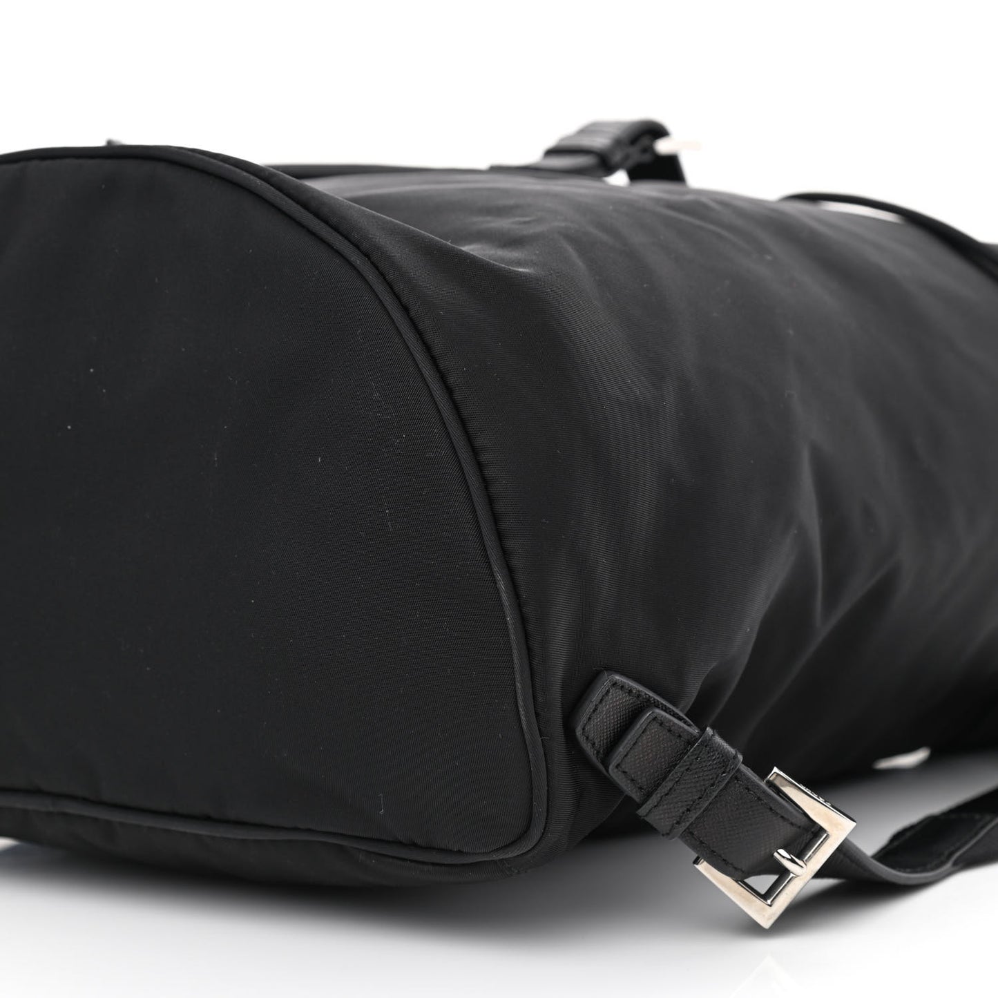 Nylon Vela Saffiano Small Cinch Backpack Black