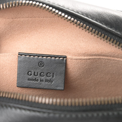 Gucci Calfskin Matelasse Small GG Marmont Chain Shoulder Bag Black 6 of 10