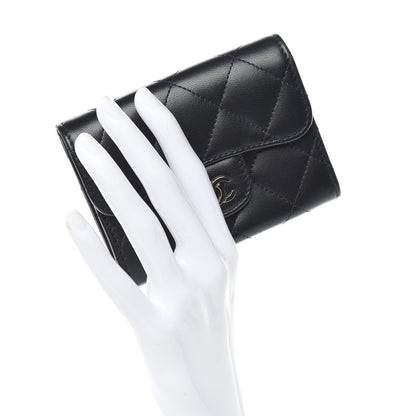 Chanel Lambskin Quilted Flap Card Holder Wallet Black 2 of 10