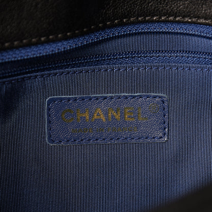 Chanel Sheepskin Quilted Vintage Mademoiselle Flap Blue Black 6 of 19
