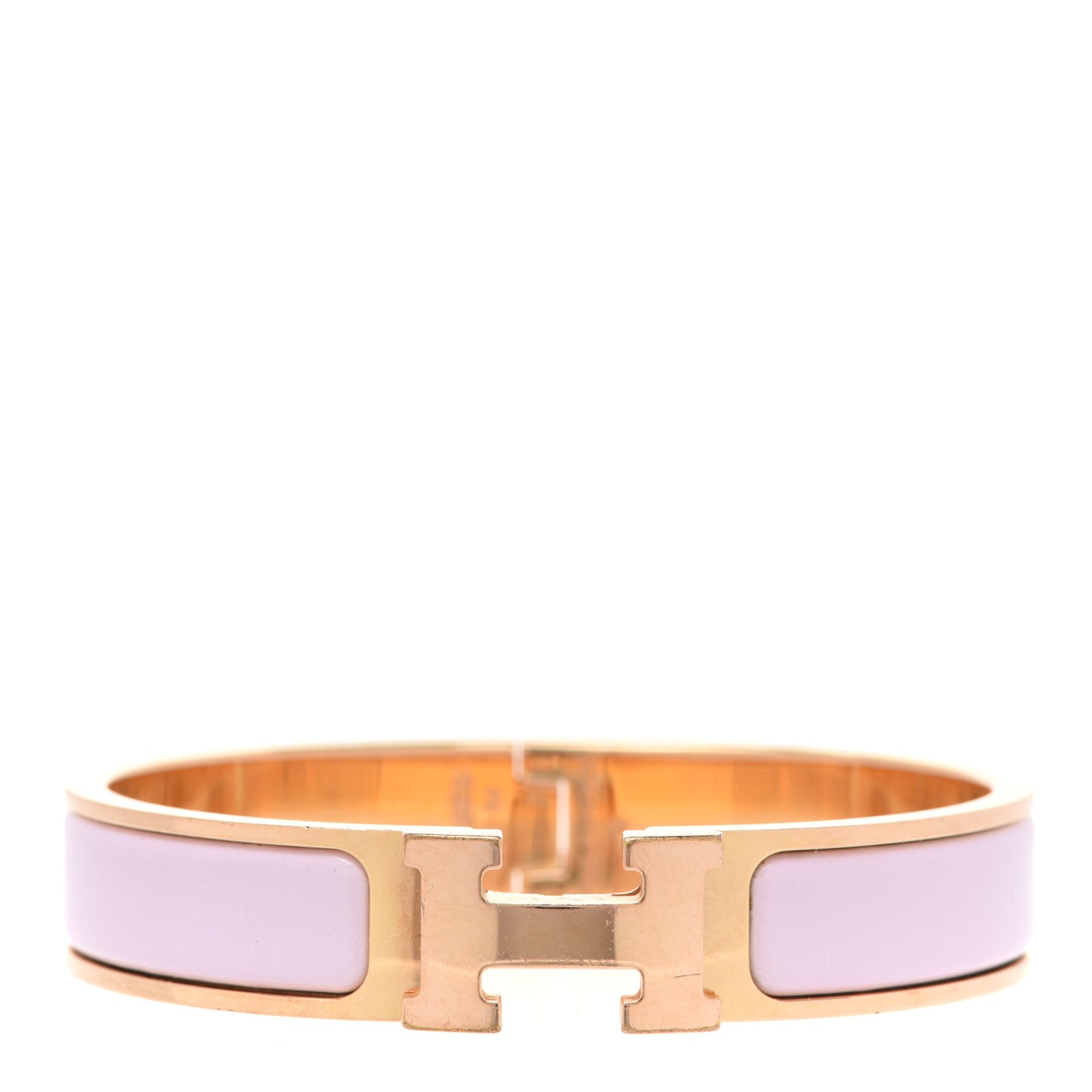 Enamel Narrow Clic Clac H Bracelet PM Rose Dragee