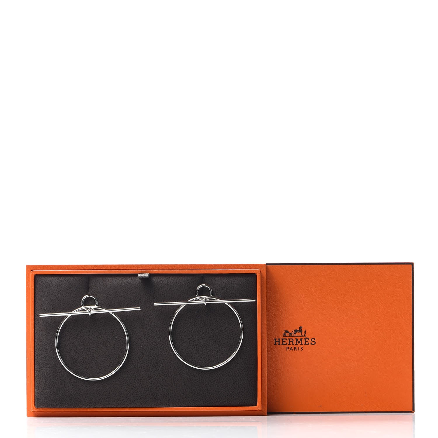 Hermes Sterling Silver MM Loop Earrings 7 of 7