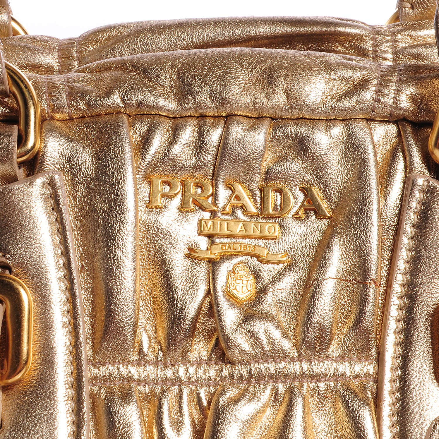 Prada Nappa Gaufre Dome Satchel Platino 5 of 8