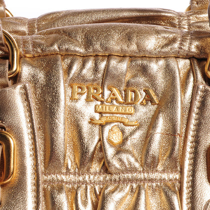 Prada Nappa Gaufre Dome Satchel Platino 5 of 8
