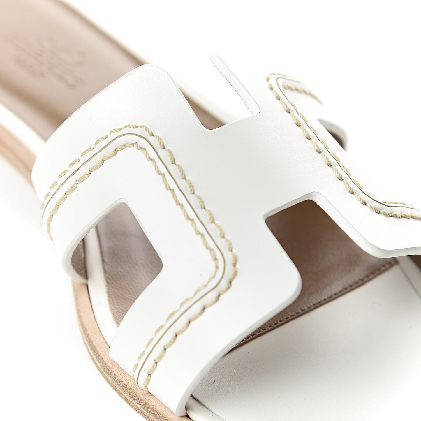 Calfskin Pique Oran Sandals 36 White