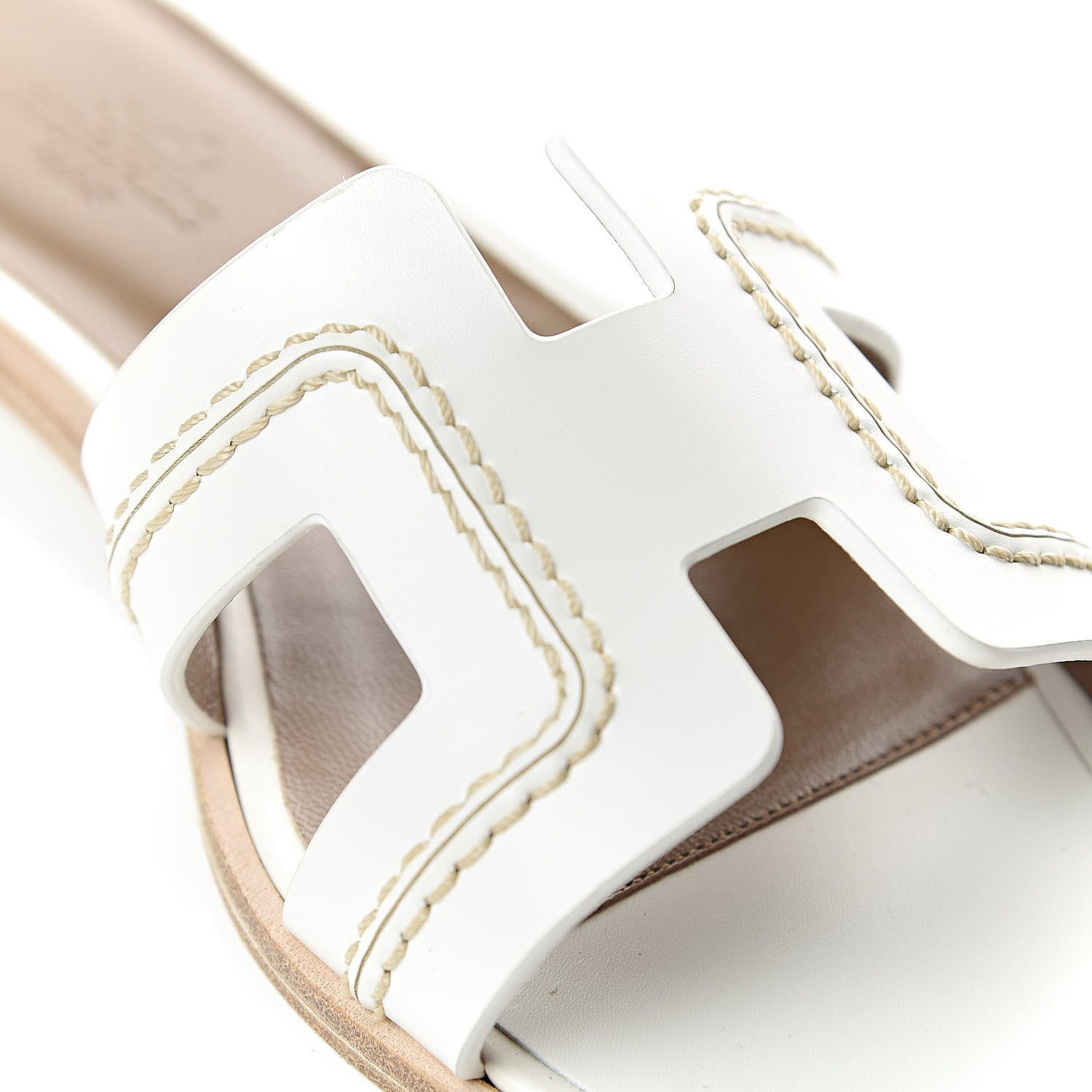 Hermes Calfskin Pique Oran Sandals 36 White 13 of 14