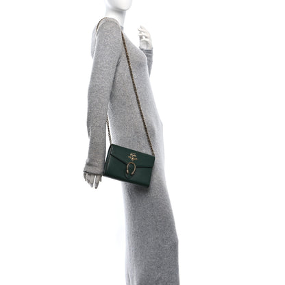 Gucci Calfskin Garden Dionysus Chain Wallet Emerald 2 of 11