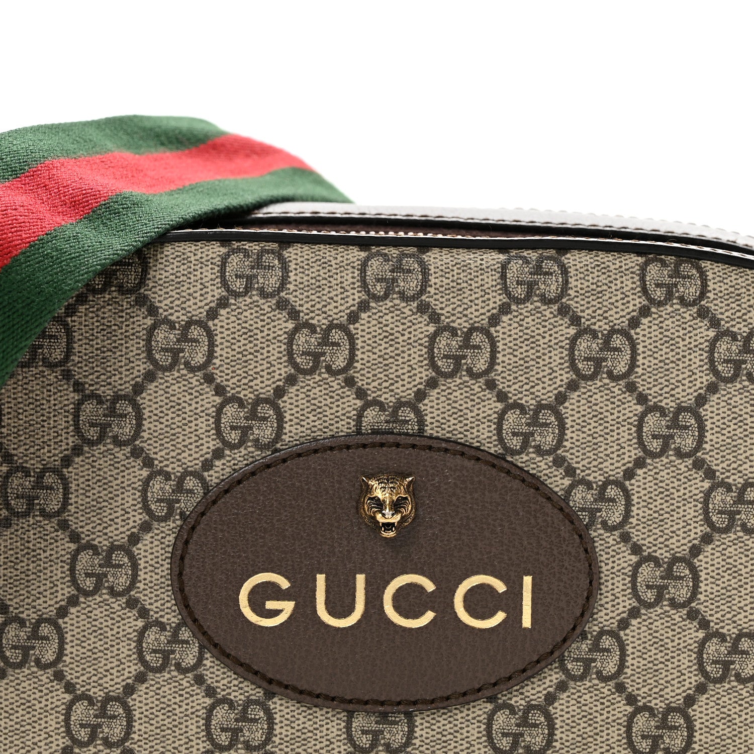 Gucci GG Supreme Monogram Web Neo Vintage Shoulder Bag Beige New Acero Crop 8 of 14