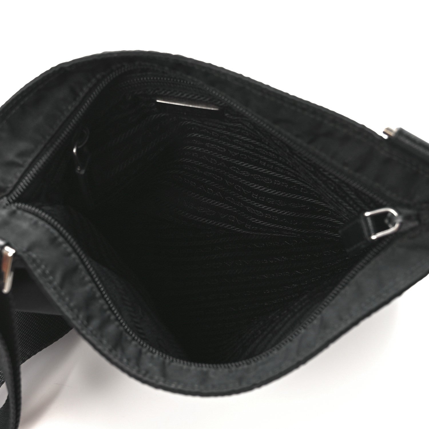 Prada Tessuto Nylon Flat Messenger Bag Black 5 of 12