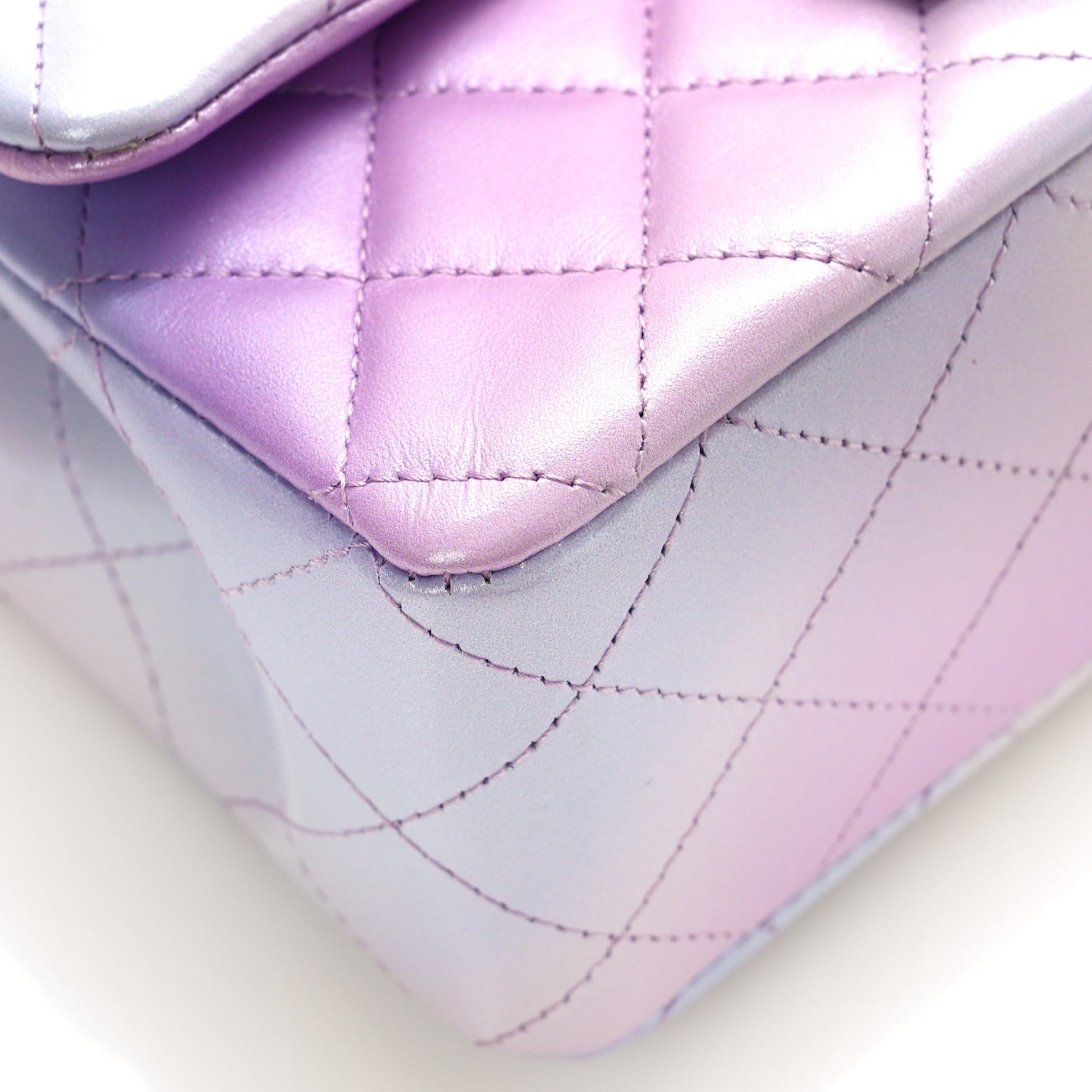 Chanel Calfskin Quilted Mini Cloudy Tie Dye Rectangular Flap Purple Blue Pink 8 of 10