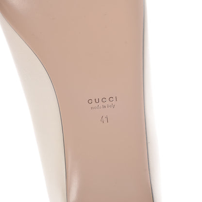 Gucci Malaga Kid Web Rose Bow Flats 41 White 6 of 9