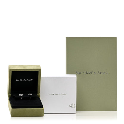 Van Cleef & Arpels 18K White Gold Mother of Pearl Sweet Alhambra Earrings 5 of 5