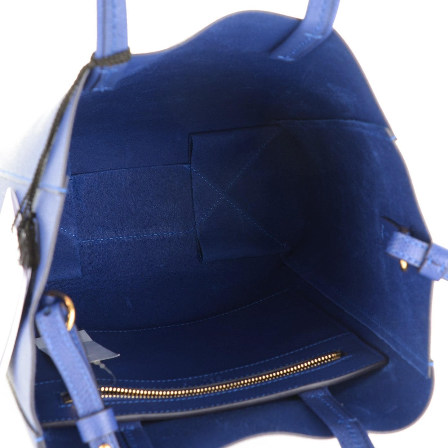 Grained Calfskin Small Vertical Cabas Indigo