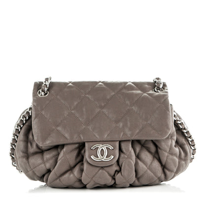 Chanel Washed Lambskin Quilted Medium Chain Around Messenger Taupe 1 of 7