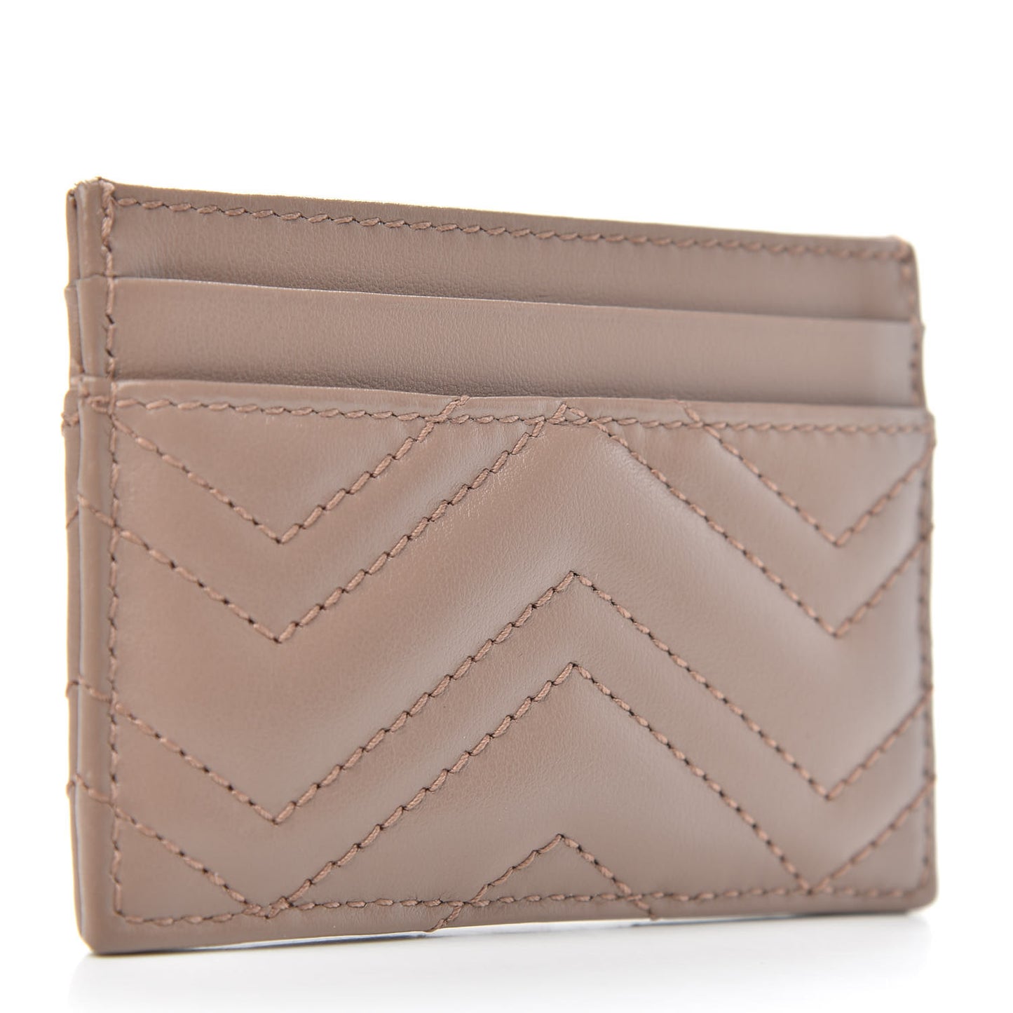 Calfskin Matelasse GG Marmont Card Holder Porcelain Rose
