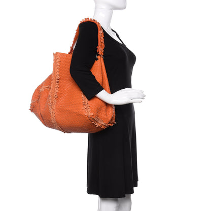 Bottega Veneta Nappa Intrecciato Large Franges Shoulder Bag Tangerine 2 of 10