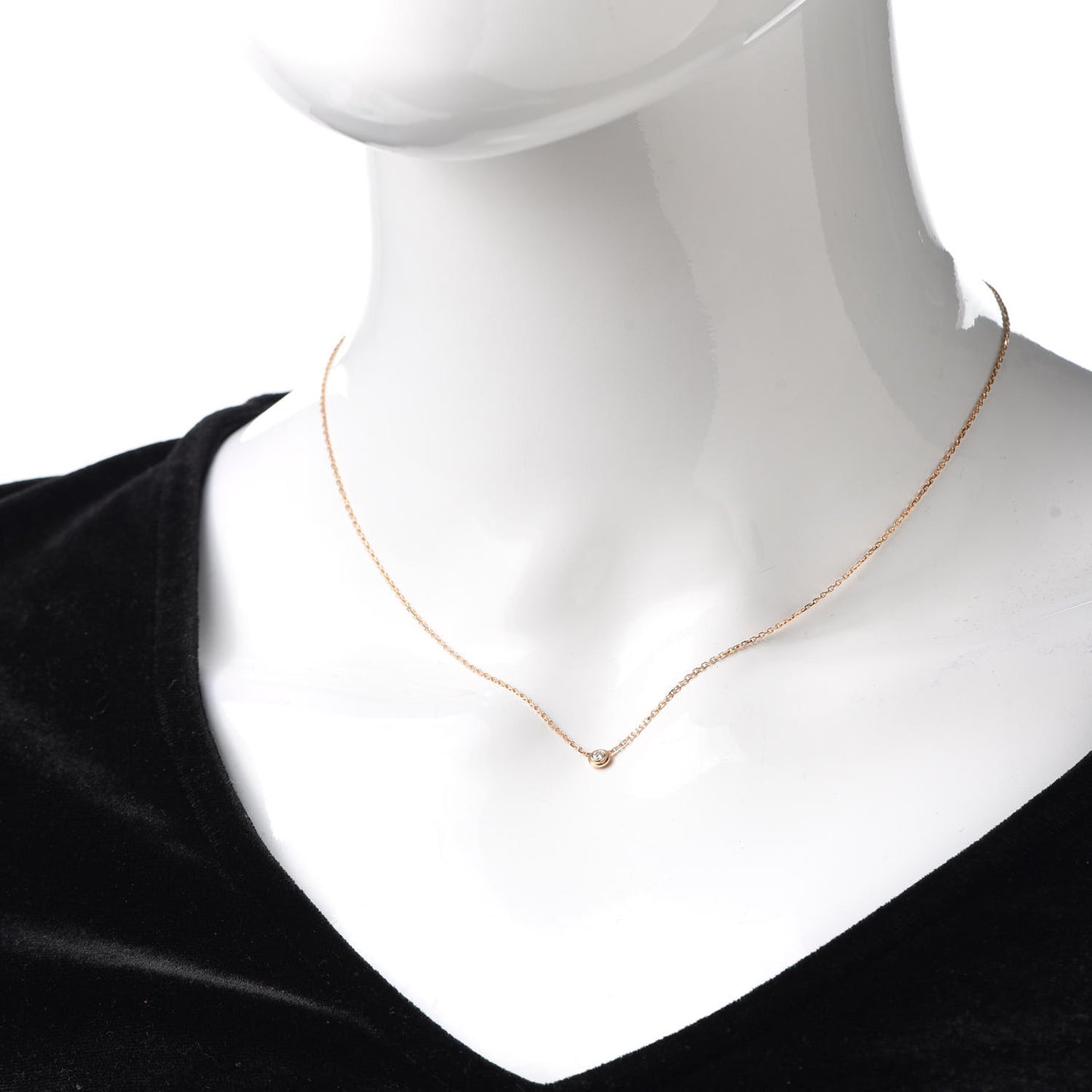 18K Pink Gold Diamond XS D'Amour Pendant Necklace