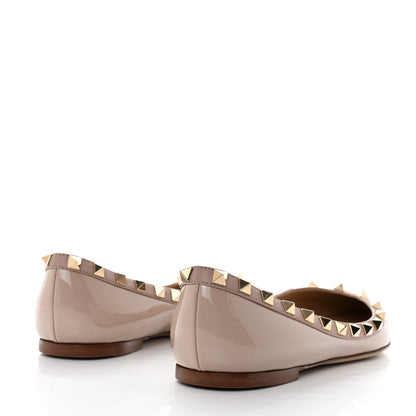 Valentino Garavani Patent Rockstud Ballerina Flats 37.5 Poudre 4 of 8