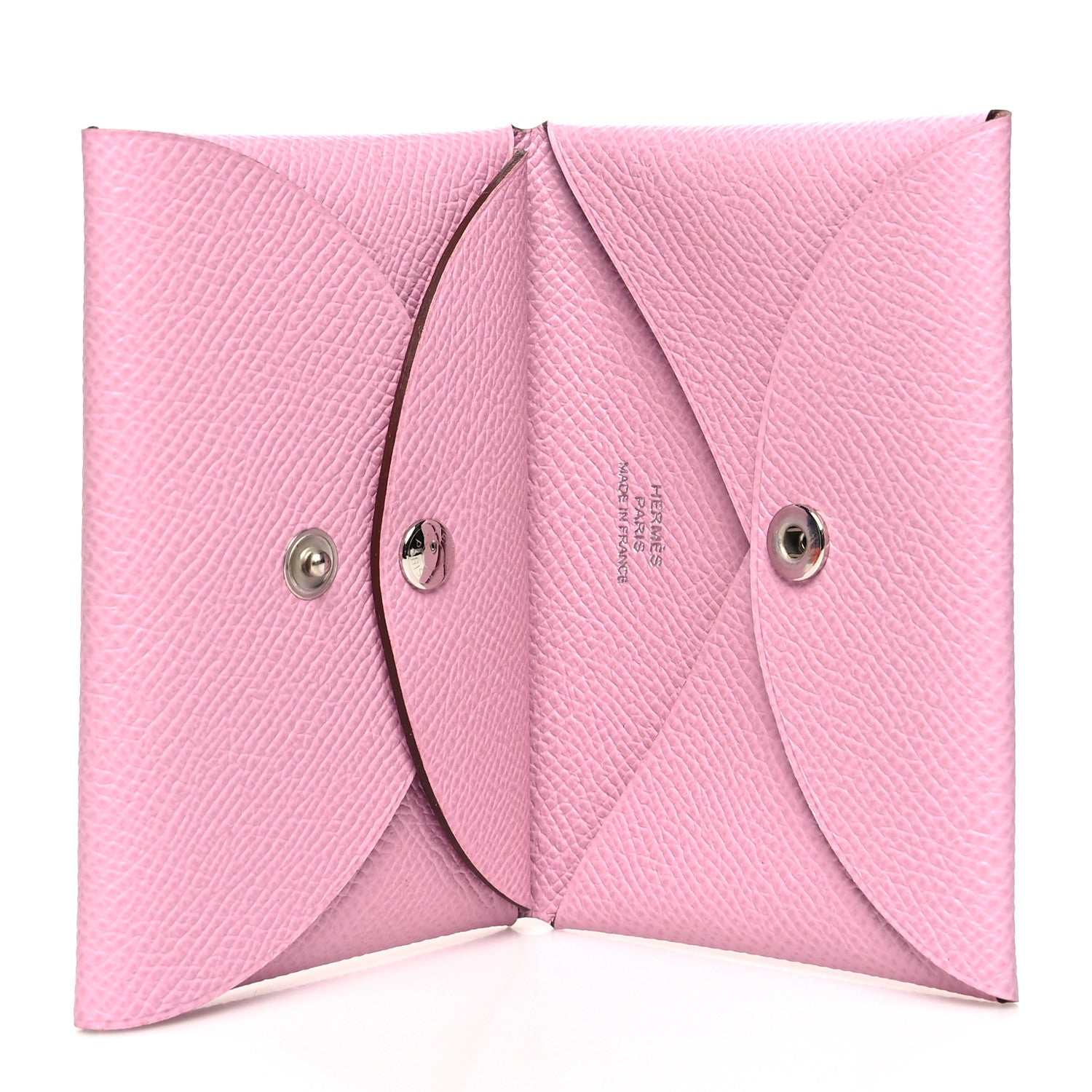 Hermes Epsom Calvi Duo Card Case Mauve Sylvestre 5 of 9