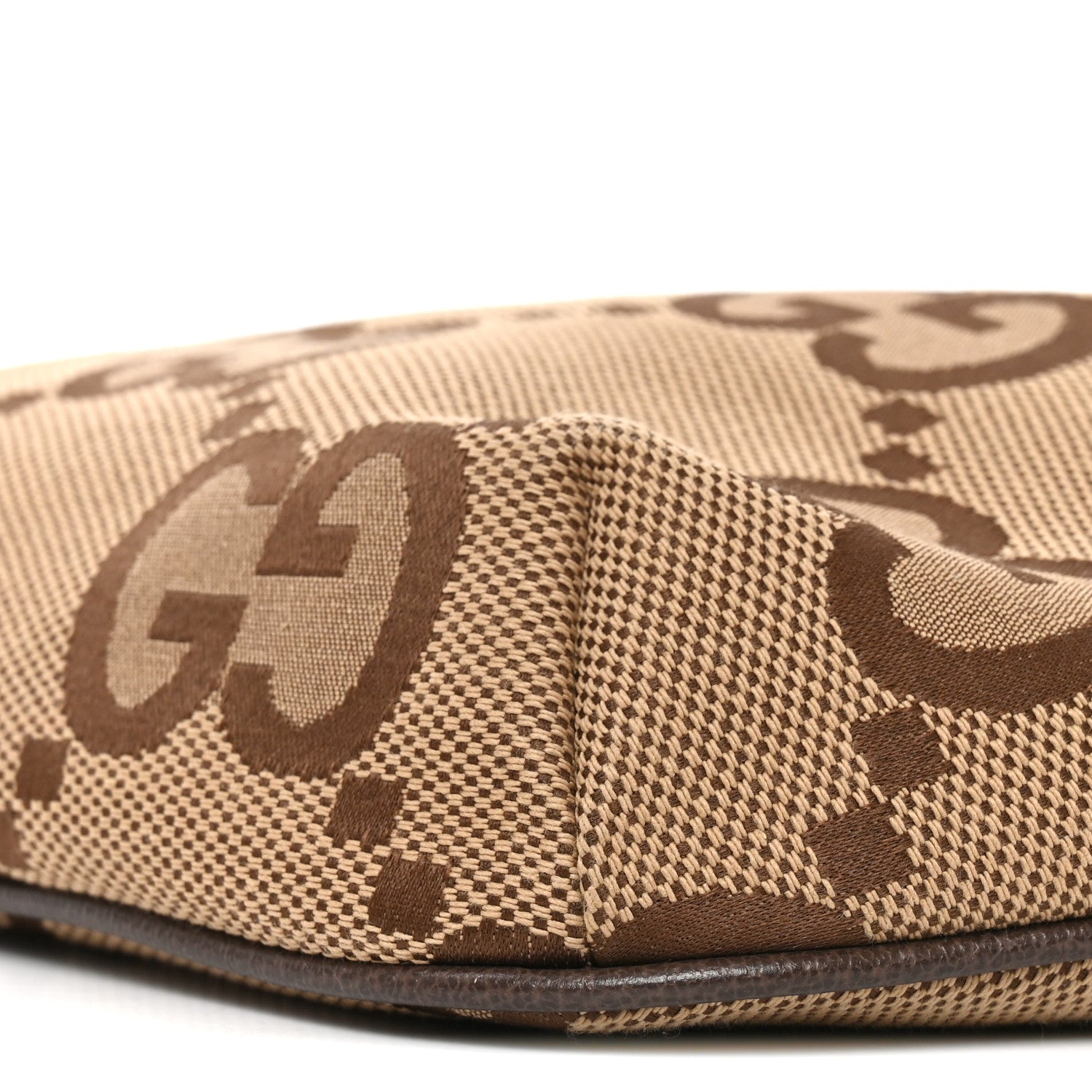 Gucci Monogram Jumbo GG Textured Dollar Calfskin Web Belt Bag