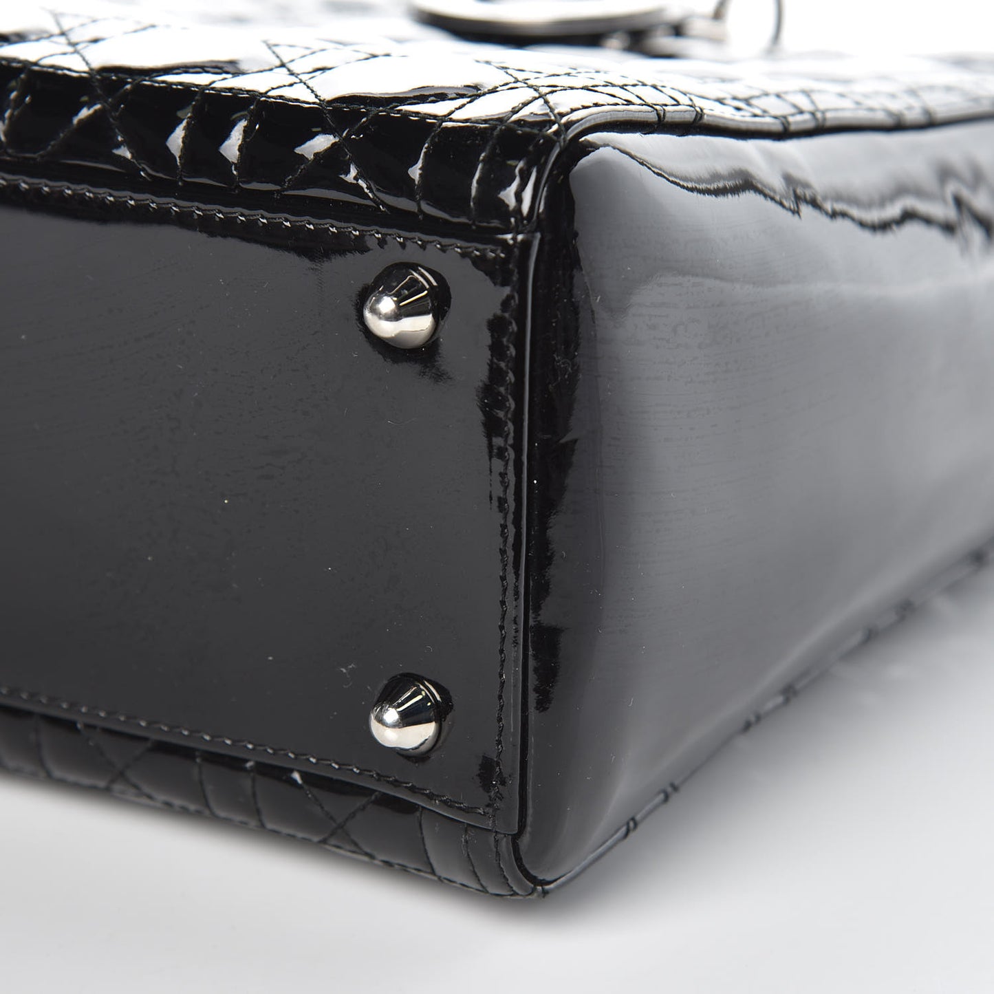 Patent Cannage Large Lady Dior Black