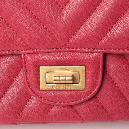 Chanel Sheepskin Chevron Quilted 2.55 Reissue 225 Flap Dark Pink 9 of 11