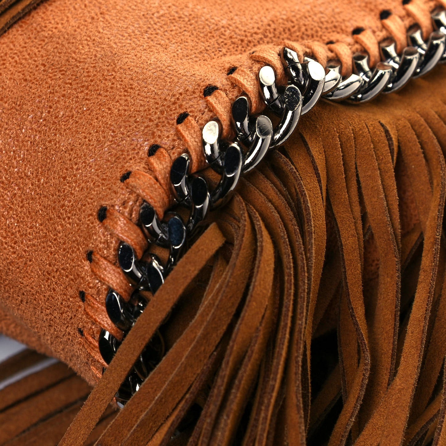 Eco Suede Mini Fringe Falabella Tote Tan