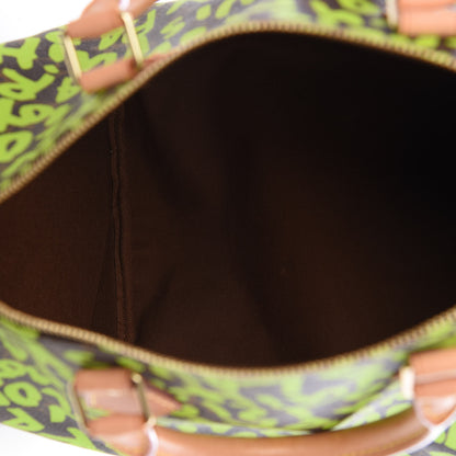 Louis Vuitton Monogram Graffiti Speedy 30 Green 4 of 9