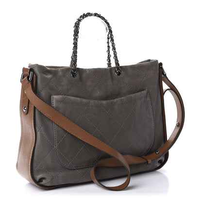 Chanel Calfskin Country Chic Stitched Hobo Grey 3 of 11