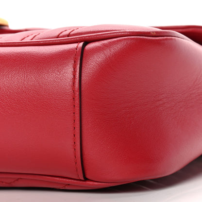 Gucci Calfskin Matelasse Small GG Marmont Shoulder Bag Hibiscus Red 9 of 9