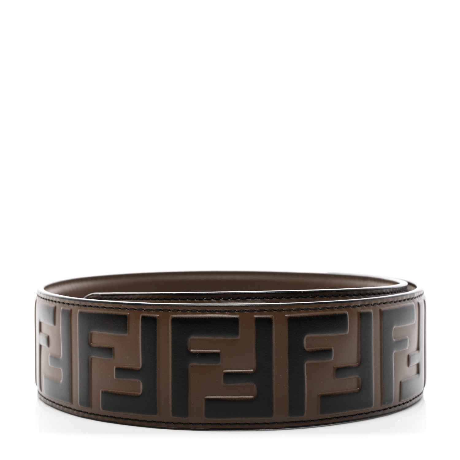 Fendi Vitello Century Bi-Color FF 1974 Embossed Strap You Maya Black 2 of 4