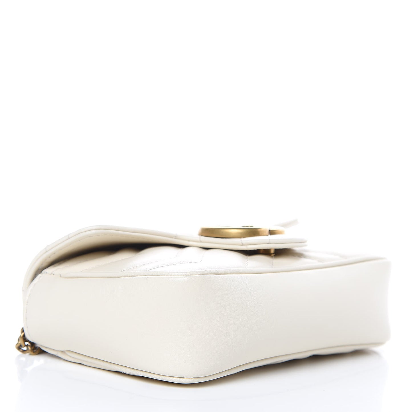 Calfskin Matelasse Super Mini GG Marmont Shoulder Bag White