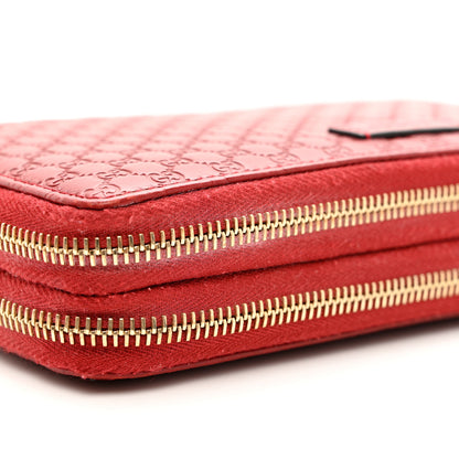 Gucci Microguccissima Zip Around Top Handle Travel Wallet Red 11 of 12