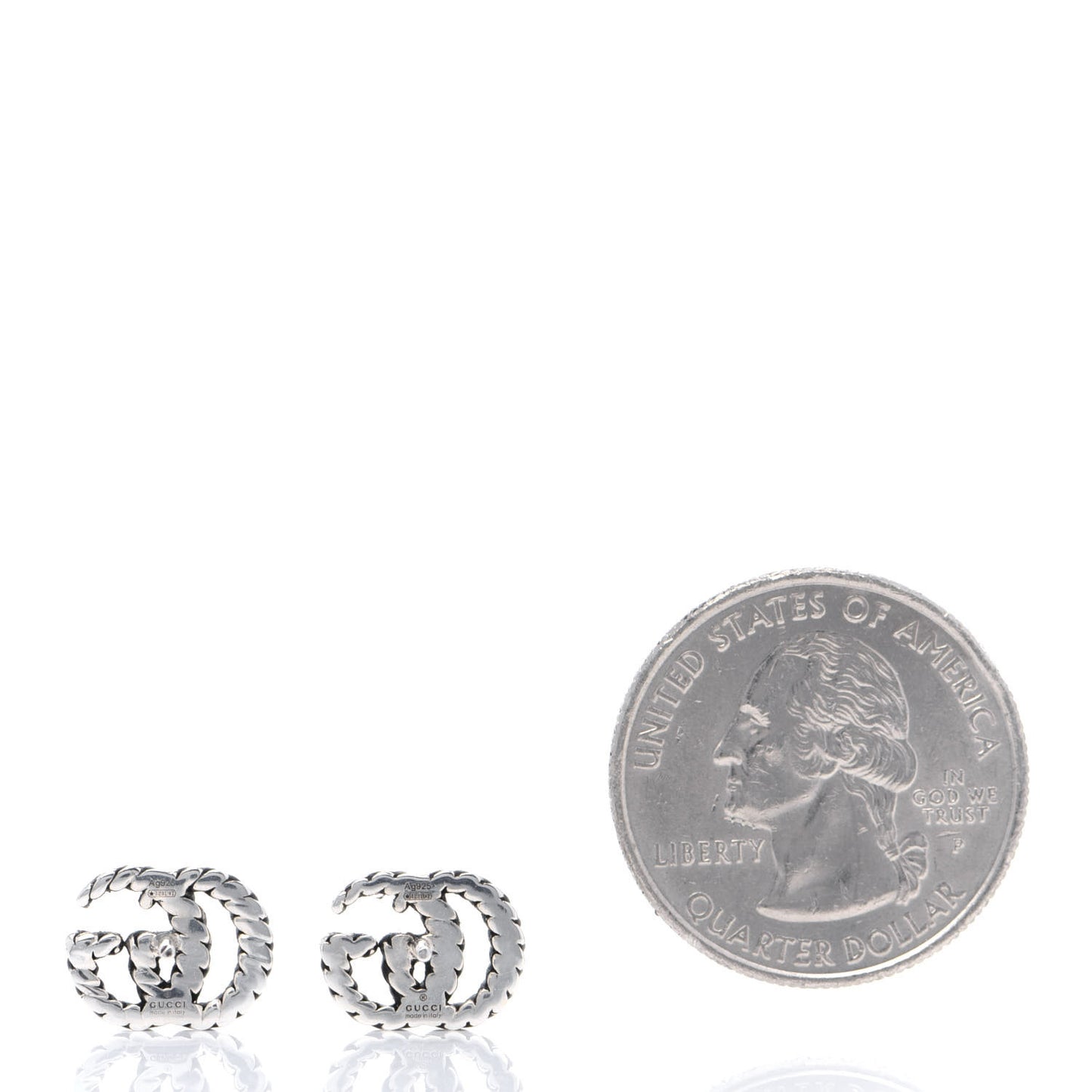 Sterling Silver Torchon Double G Earrings