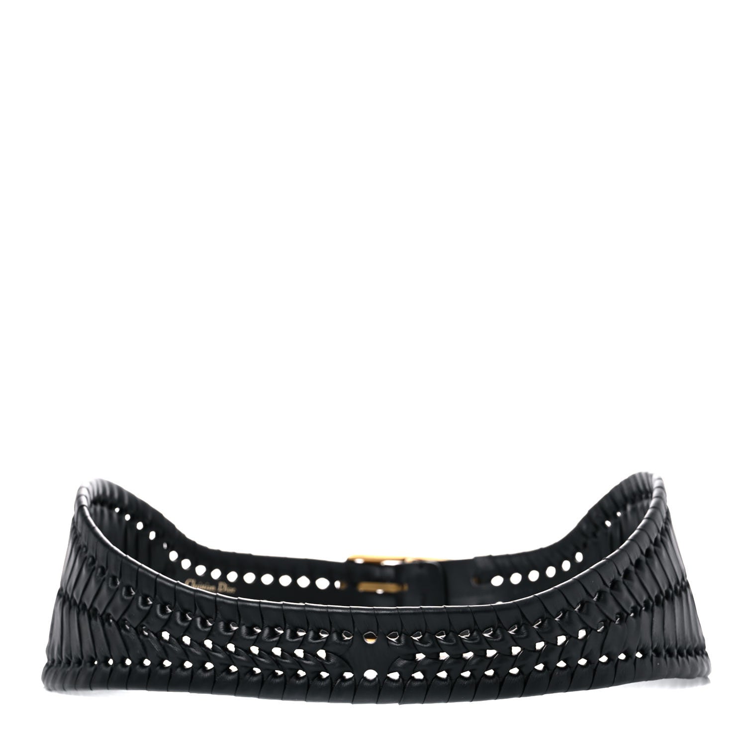 Christian Dior Calfskin Braided 30 Montaigne Belt 75 Black 4 of 7
