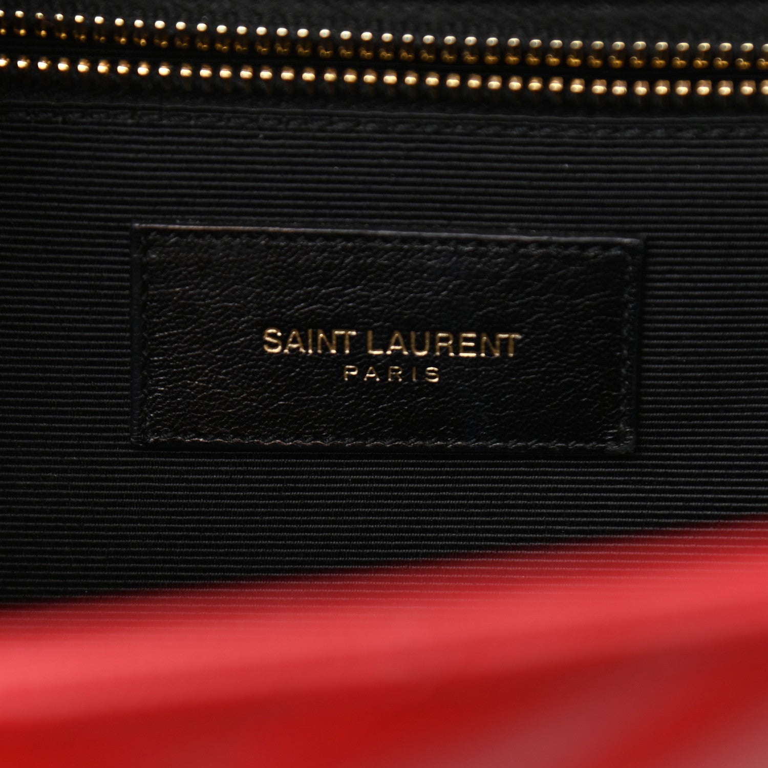 Saint Laurent Grain De Poudre Matelasse Chevron Large Monogram Satchel Lipstick Red 6 of 12