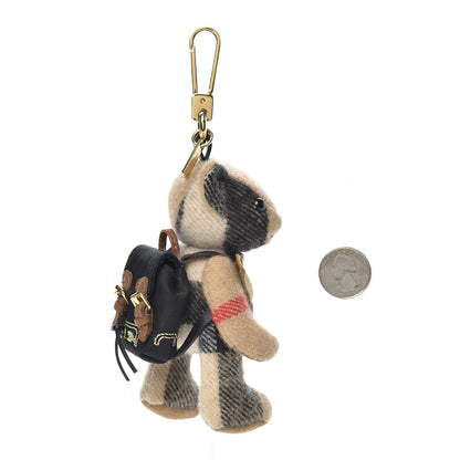 Burberry Cashmere House Check Thomas Rucksack Bear Bag Charm Camel 2 of 3