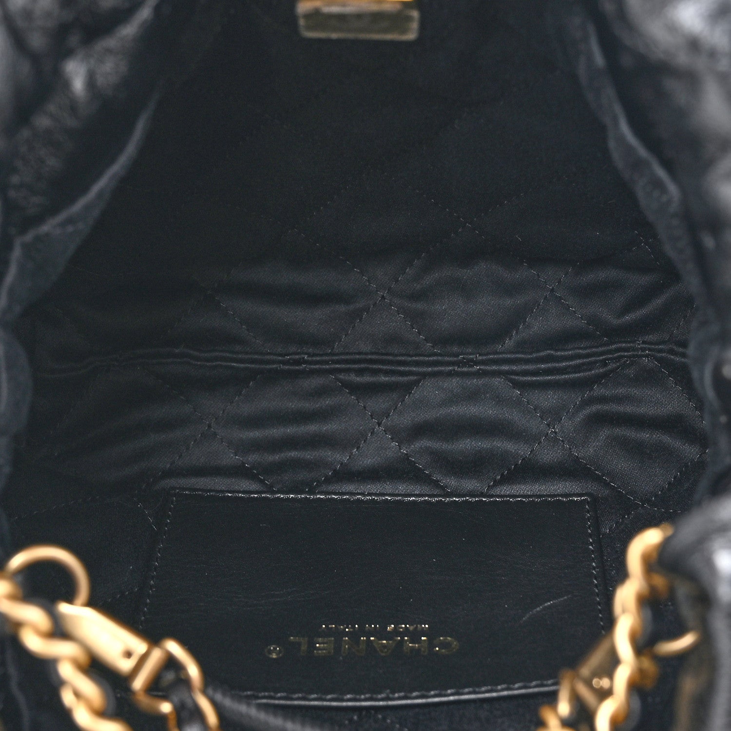 Chanel Shiny Crumpled Calfskin Quilted Pearl Mini Chanel 22 Black 5 of 10