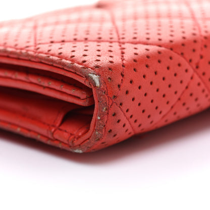 Chanel Perforated Lambskin Quilted Flap Wallet Red 11 of 16