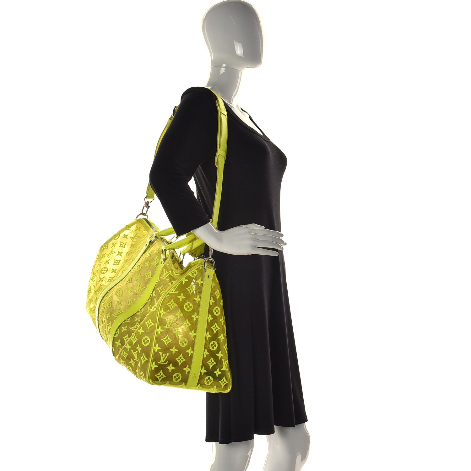 Louis Vuitton Monogram Fluo See Through Keepall Bandouliere 50 Yellow 2 of 31