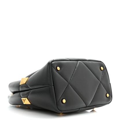 Valentino Garavani Nappa Small Roman Stud The Handle Bag Black 4 of 9